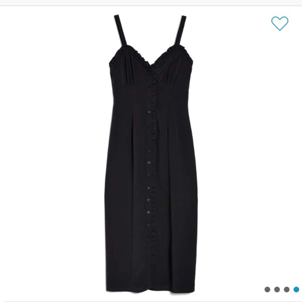 NWT Nordstrom Topshop ruffle slip button dress S